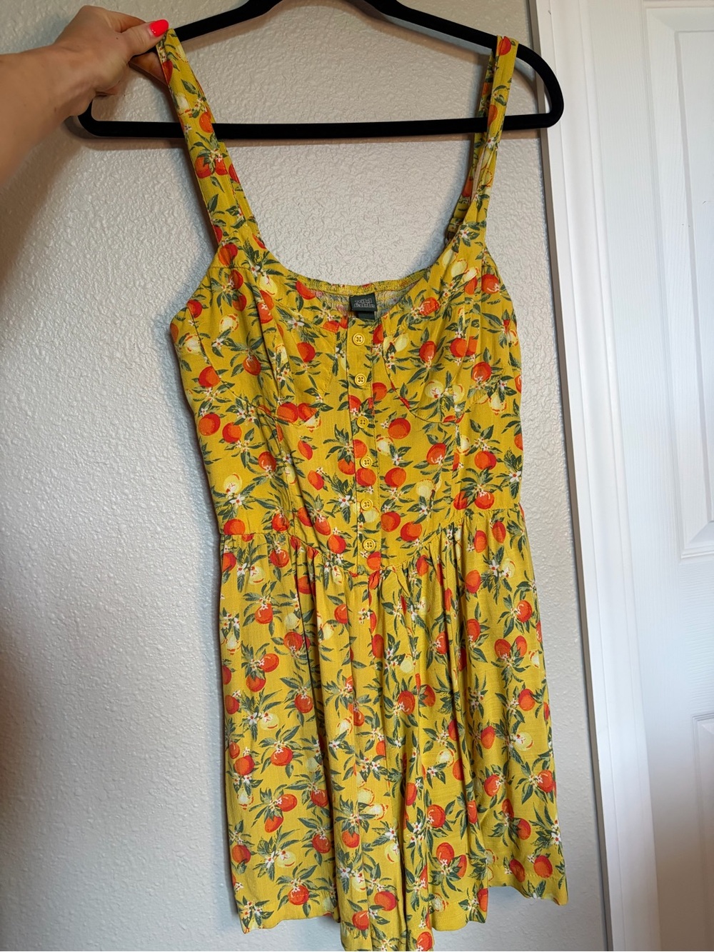 wild fable Yellow Orange Floral Button-Front Sundress